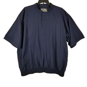 Zero Restriction Mens Navy Blue Short Sleeve Golf Windbreaker XXXL G02W001